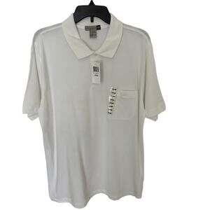 SAVILE ROW Size Large Mens Golf Short Sleeve Solid Color White Polo Shirt